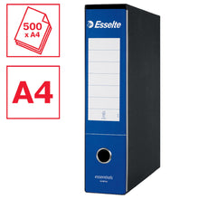 Carica l'immagine nel visualizzatore di Gallery, Esselte ESSENTIALS G75 Registratore con Custodia, con Meccanismo a Leva, in Formato Protocollo, 23x33cm, con Dorso da 8 cm, Blu, Conf.da 6 pezzi, 390775050