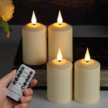 Carica l'immagine nel visualizzatore di Gallery, FREEPOWER 4 Candele LED con timer telecomando tremolante, per esterni, senza fiamma, funzionamento a batteria, luce bian