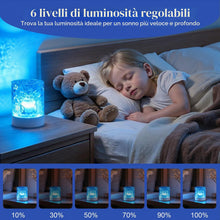 Carica l'immagine nel visualizzatore di Gallery, Lampada Aurora Boreale Cubo con Telecomando, Proiettore Stelle a 16 Colori Rotante, Luce Notturna LED Soffitto per Bambi