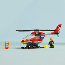 Carica l&#39;immagine nel visualizzatore di Gallery, LEGO City Elicottero dei Pompieri, Veicolo Giocattolo da Costruire con 2 Elementi Lancia-Acqua e Minifigure del Pilota Vigile del Fuoco, Giochi per Bambini e Bambine da 5 Anni, Regalo Divertente 60411