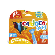 Carica l'immagine nel visualizzatore di Gallery, CARIOCA Baby Teddy Marker 1+ | Set Colori con Pennarelli Super Lavabili, Scatola Pennarelli per Bambini dai 12 Mesi, 6 Pezzi