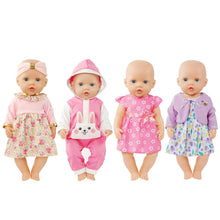 Carica l'immagine nel visualizzatore di Gallery, Aolso Vestiti per Bambole per New Born Baby Doll, Abito per Bambolotti 35-45CM, Vestito Stampa con Cappello, Regali per 