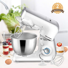 Carica l'immagine nel visualizzatore di Gallery, EXCELVAN 3-in-1 Miscelatore Planetario da 1000W con Ciotola in Acciaio Inossidabile da 4,0 Litri, Frusta, Gancio per Impastare, 5 Velocità, Decorazione a LED