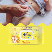 Carica l'immagine nel visualizzatore di Gallery, Nice Baby Talco Salviette per Cambio Pannolino, con Camomilla e Glicerina ad Effetto Addolcente sulla Pelle, Dermatologicamente Testate, Confezione da 72 Salviette,L'imballaggio può variare
