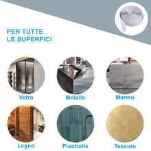 Carica l'immagine nel visualizzatore di Gallery, 5 Metri Feltro Adesivo Forte Bianco Rotolo Biadesivo Hook &amp; Loop 2 pezzi Nastro a Strappo Adesivo per Tessuto Zanzariere