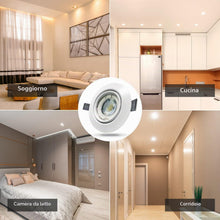 Carica l'immagine nel visualizzatore di Gallery, 6x aretti LED da Incasso per Cartongesso Dimmerabili Orientabili 6W,Bianco Caldo 3000K 500LM Faretti Led Soffitto Incass