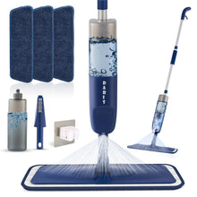 Carica l'immagine nel visualizzatore di Gallery, Scopa Lavapavimenti a Spruzzo，Rotazione di 360° Spray Mop Mocio Lavapavimenti con 3 Cuscinetti Riutilizzabili in Microfibra，500ML，Portascope e Raschietto per la pulizia dei pavimenti e finestre