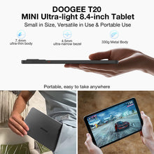 Carica l&#39;immagine nel visualizzatore di Gallery, DOOGEE T20 MINI Tablet Android 14, Tablet 8 Pollici, Widevine L1, 9 GB+128 GB/TF 1TB, T606, 5060mAh, Tablet in Offerta, 5G WiFi, 13MP+5MP, Tablet 4G LTE/OTG/GPS/BT 5.0/Gaming Tablet, Tablet Con SIM