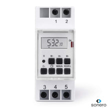 Carica l'immagine nel visualizzatore di Gallery, Sonero S-DOTH10 timer digitale per installazione su guida DIN nel pannello di controllo, 3600 W, display LCD, 10 program
