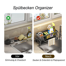 Carica l'immagine nel visualizzatore di Gallery, ViWaVee Organizer Cucina per Lavello con Vaschetta di Scarico Autodrenante, Adatto per Porta Spugne, Asciugamani, Porta 