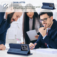 Carica l'immagine nel visualizzatore di Gallery, Jasonyu Cover per Motorola Edge 60 Neo, Portafoglio PU Pelle, Blu