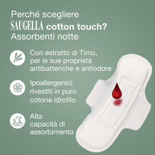 Carica l'immagine nel visualizzatore di Gallery, Saugella Assorbenti Cotton Touch Notte con Ali, 36 Pezzi
