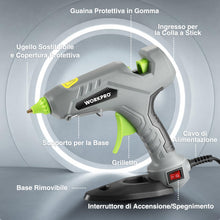 Carica l'immagine nel visualizzatore di Gallery, WORKPRO Pistola per colla calda 60 W con 20 bastoncini di colla 11 x 100 mm, pistola per colla elettrica di riscaldament