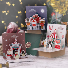 Carica l'immagine nel visualizzatore di Gallery, 6 Pezzi 3D Cartoline di Natale con Buste, JRISBO Biglietti Auguri Natale 3D Pop-Up Christmas Cards Colorato Set di Cartoline Natale Xmas Regalo di Natale per Bambini Amici Famiglia