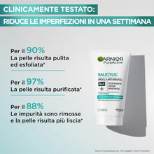 Carica l'immagine nel visualizzatore di Gallery, Garnier Maschera 3in1 Argilla, Per Pelli Miste e Con Imperfezioni, Effetto Purificante e Anti-Brufoli, Impurità Rimosse 