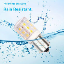 Carica l'immagine nel visualizzatore di Gallery, Lampadina ba15s led P21W, 12v 24v 5 watt Bianco Caldo 3000K, Design impermeabile, per Luci Posteriori, luci di posizione