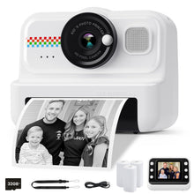 Carica l'immagine nel visualizzatore di Gallery, HiMont Macchina Fotografica Bambini Istantanea, Fotocamera Istantanea per Bambini HD/1080P con Scheda da 32 GB e 3 Rotoli di Carta da Stampa, Regalo per Bambini per Ragazze Ragazzi da 3-14