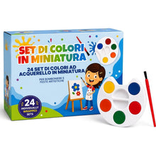 Carica l'immagine nel visualizzatore di Gallery, Set mini di acquerelli (confezione da 24) con 5 colori, tavolozza e penello