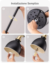 Carica l'immagine nel visualizzatore di Gallery, EDISHINE Lampada da Terra con Testa Regolabile in Metallo, LED, Nero