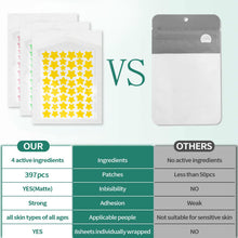 Carica l'immagine nel visualizzatore di Gallery, 397 Pezzi Cerotti Brufoli, Invisibile Naturale Hydrocolloid Patch 2 in 1 Giorno e Notte Che Invisibile Patch Brufoli Ass