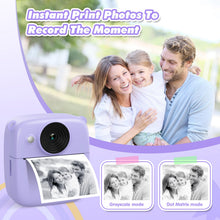 Carica l'immagine nel visualizzatore di Gallery, CalineGam Macchina Fotografica Bambini Istantanea, 2.0 Pollici Fotocamera Digitale Bambini con 32GB Scheda e Carta Fotografica, Regali di Natale Compleanno per 4 5 6 7 8 9 10 Ragazze Ragazzi (Viola)
