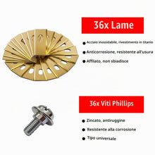 Carica l'immagine nel visualizzatore di Gallery, 36x Lame di ricambio per robot tagliaerba Mova (600, 1000, LiDAX Ultra, NAVAX AWD) – Lame in acciaio inox rivestite in t