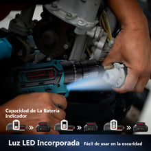 Carica l'immagine nel visualizzatore di Gallery, Olubfdh Trapano Avvitatore Batteria 21V, Avvitatore a Batteria con 2 Batterie da 2.0Ah, 45N.m di Coppia, 2 Velocità, 25+3 Coppia, Luce a LED, Per il fai da te