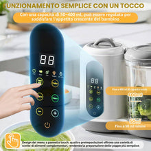 Carica l'immagine nel visualizzatore di Gallery, Cuocipappa Mixer Multifunzione, Cuocipappa per Bambini, Cuocipappas per Bambini, Cuocivapore, Frullatore e Sterilizzatore in un Unico Apparecchio,Sterilizzatore in un Unico Apparecchio, 400 ml