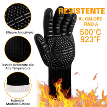 Carica l'immagine nel visualizzatore di Gallery, Reinalin Guanti da Barbecue Resistenti al Calore 500°C, Guanti da Forno BBQ