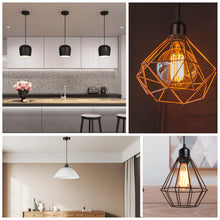 Carica l'immagine nel visualizzatore di Gallery, E27 Portalampada in Metallo Nero con Cavo da 150cm Portalampada da Soffitto