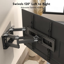 Carica l'immagine nel visualizzatore di Gallery, BONTEC Supporto da Parete per TV al Plasma LED LCD Piatti e Curvi 23-70 inch, Inclinazione Girevole Staffa con Doppio Braccio Peso fino a 45kg, Max VESA 400x400mm,con Fascette per Cavi