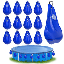 Carica l'immagine nel visualizzatore di Gallery, TZEKING 12 Pezzi Borsa per Pesi da Piscina,Sacchi Appesi per Teli per Piscine a Tenuta Stagna,con Ganci Borse per L'Acqu
