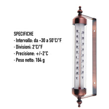 Carica l'immagine nel visualizzatore di Gallery, Termometro da Esterno con Design Effetto Bronzo - Elegante Adatto per il Monitoraggio Della Temperatura Esterna Garage, Serra a Parete