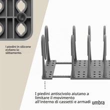 Carica l'immagine nel visualizzatore di Gallery, Umbra Organizer Pentole Estensibile, Grande, Grigio scuro