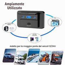 Carica l'immagine nel visualizzatore di Gallery, Presa USB 12V, 90W - Caricatore Triplo Porta con Ricarica Rapida Simultanea (QC3.0 + 2 x PD), Interruttore On/Off, Presa