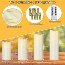 Carica l'immagine nel visualizzatore di Gallery, EXTSUD Set di 4 Candele a LED senza Fiamma con Telecomando, Impermeabili Outdoor LED Candele, Luce Notturna Antivento, L