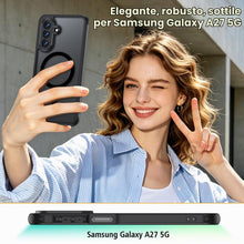 Carica l'immagine nel visualizzatore di Gallery, Yohii Traslucida Opaca Magnetic Cover per Samsung Galaxy A27 5G, Nero