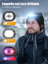 Carica l'immagine nel visualizzatore di Gallery, UNBON Regalo Uomo, Regali Natale Originali, Idee Regalo Natale 2025, Regali Uomo papà per Lui Compleanno Anniversario Secret Santa, Gadget Tecnologici Utili, Cappello Berretto Bluetooth con Luce LED