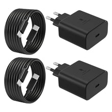 Carica l'immagine nel visualizzatore di Gallery, 2-Pack 45W USB C Caricabatterie Veloce per Samsung Galaxy S25 S24 S23 S22 S21 S20 Ultra 5g S24+ S23+ Note10+ A55 A54, Ta