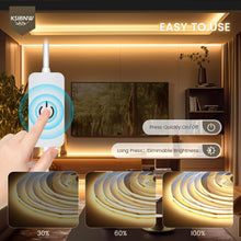 Carica l'immagine nel visualizzatore di Gallery, KSIBNW Striscia LED COB 5V USB, Bianco Freddo 6000K 1M Luci LED Autoadesivo Tubo Dimmerabili Strisce Larghezza 8mm Fless