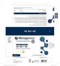 Carica l'immagine nel visualizzatore di Gallery, Metagenics Vitamin D3 + K2 - Bone Health - 56 Chewable Tablets