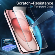 Carica l&#39;immagine nel visualizzatore di Gallery, JETech Pellicola Protettiva per iPhone 15 6,1 Pollici, Senza Bolle, Vetro Temperato Film con Strumento di Installazione Facile, Compatibile con Cover, HD Chiaro, Pacco da 2