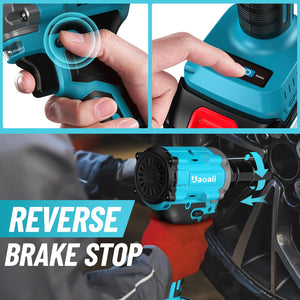 Avvitatore a impulsi a batteria da 650 N.m, 2 pezzi da 4000 mAh e caricatore rapido, avvitatore a percussione con 5 ugelli a percussione e 8 punte, avvitatore a percussione per auto e uso
