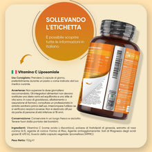 Carica l'immagine nel visualizzatore di Gallery, Vitamina C Liposomiale 1000mg, 180 Capsule Vegane di Acido Ascorbico