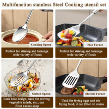 Carica l'immagine nel visualizzatore di Gallery, Homquen Utensili Cucina Set 4 Pezzi, Set di Utensili da Cucina in Acciaio Inossidabile, Set di Spatole per Utensili da Cucina, Mestoli Cucina, Accessori per Gadget da Cucina Essenziali per la Casa