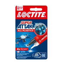 Carica l'immagine nel visualizzatore di Gallery, Loctite Super Attak Plastica, Colla per plastica istantanea, 2 g + 4 ml