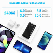 Carica l'immagine nel visualizzatore di Gallery, Power Bank 24000mAh con 3 Uscite e 2 Ingressi Ricarica Rapida 22.5W Caricabatterie Portatile con USB C,Carica Batterie P
