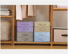 Carica l'immagine nel visualizzatore di Gallery, YINGGG Portaoggetti in tessuto Contenitori portaoggetti con maniglia Cassetto Organizer Contenitori pieghevoli per calzini, reggiseni (grigio, 3 grandi cassetti)