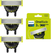 Carica l'immagine nel visualizzatore di Gallery, Philips OneBlade QP430/60 - Testine originali a 360 lame, compatibili con tutti i rasoi e tagliabordi elettrici OneBlade e Pro, originali Philips, 3 lame singole, fornitura per 12 mesi