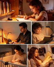 Carica l'immagine nel visualizzatore di Gallery, Klarlight Luce per Lettura Libri a Letto, Luce Ambra 1800K senza Luce Blu, Dimmerazione Continua con Memoria, Clip Legge